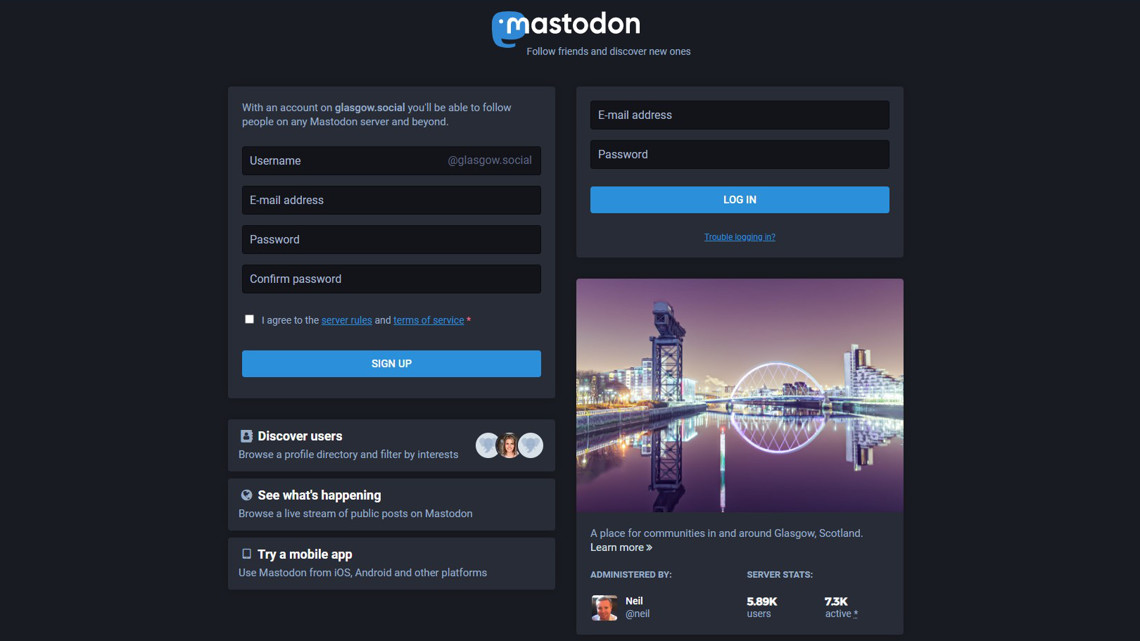 Create Mastodon account on web 2