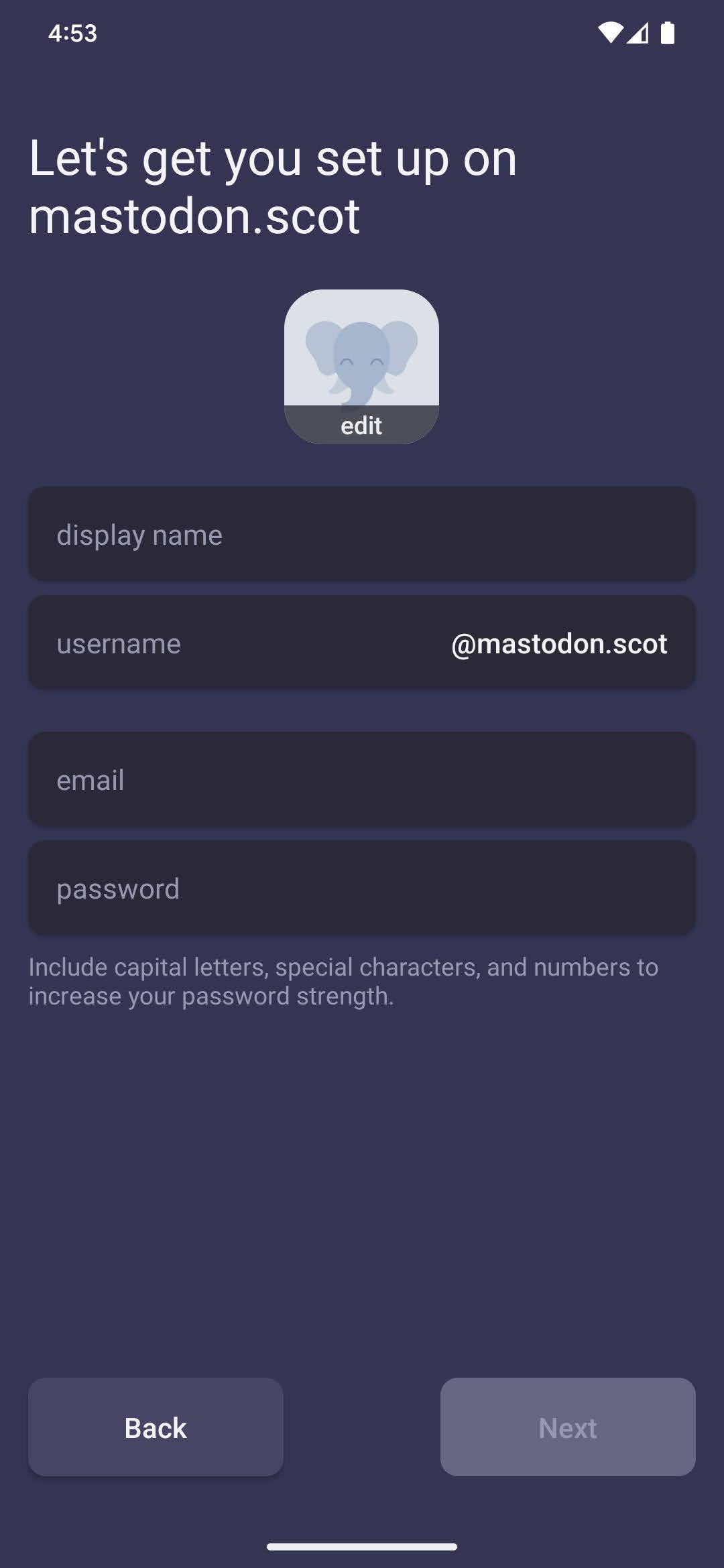 Create Mastodon account using mobile app 4