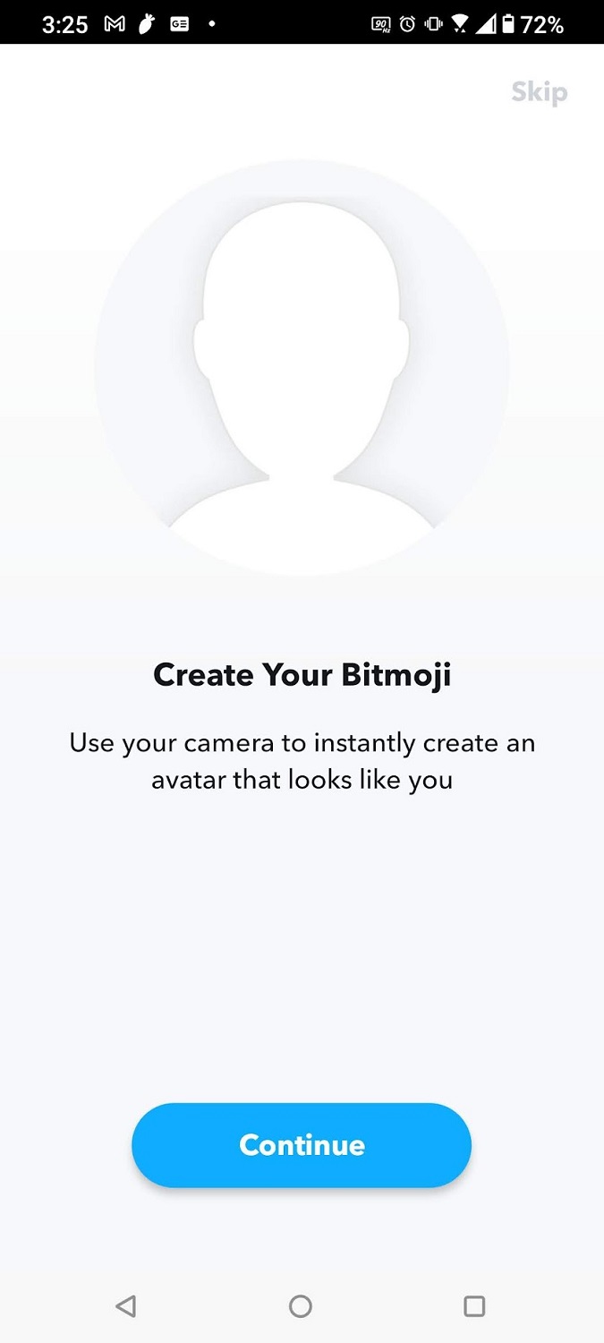 Create your Bitmoji screen