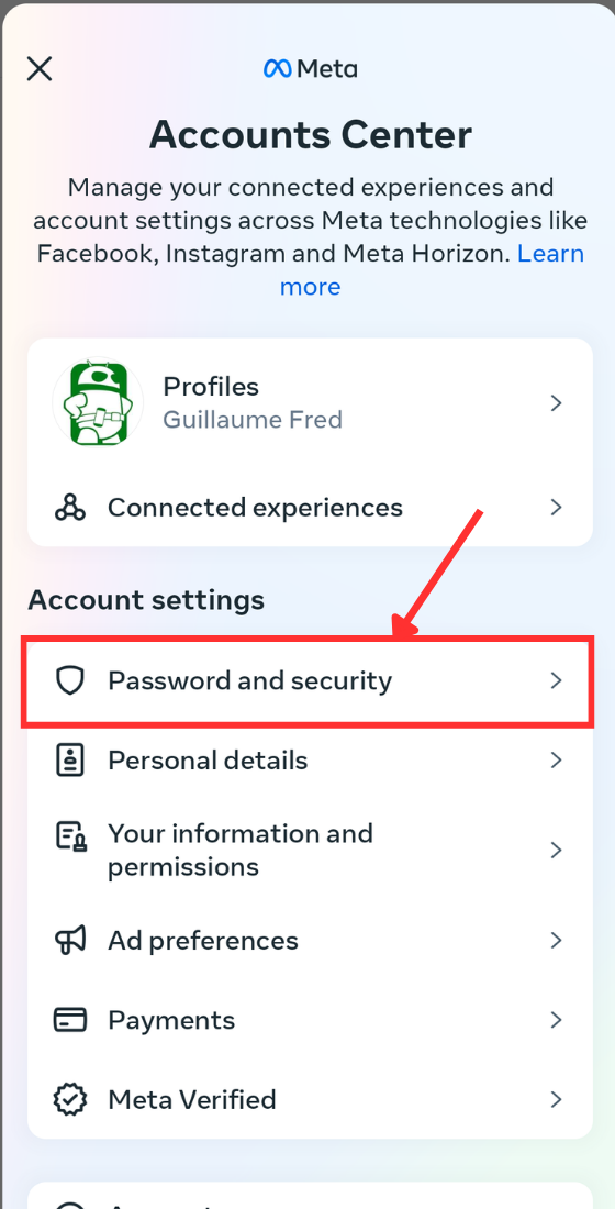 Facebook Password and security