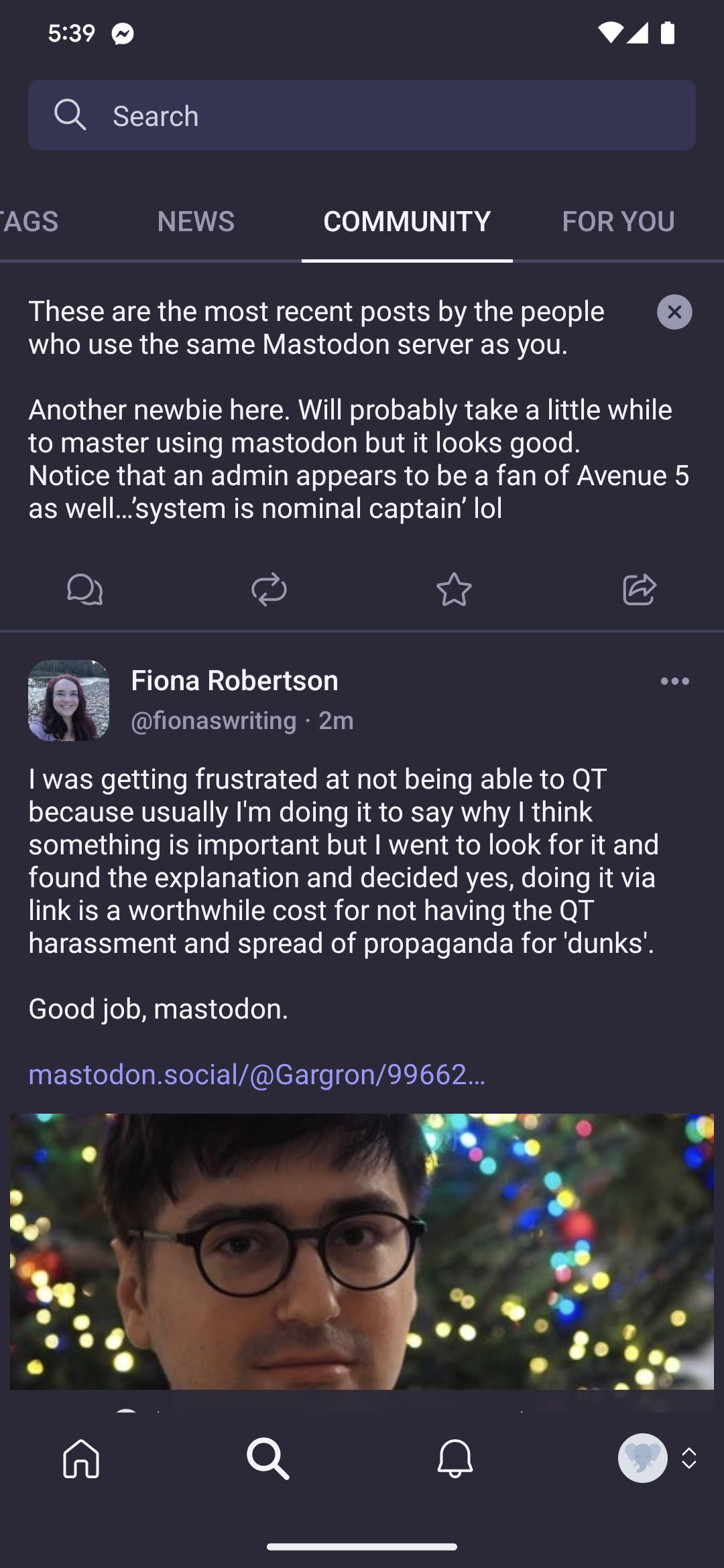 Follow someone on Mastodon app 1