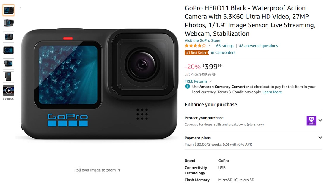 GoPro Hero 11 Black Amazon Deal