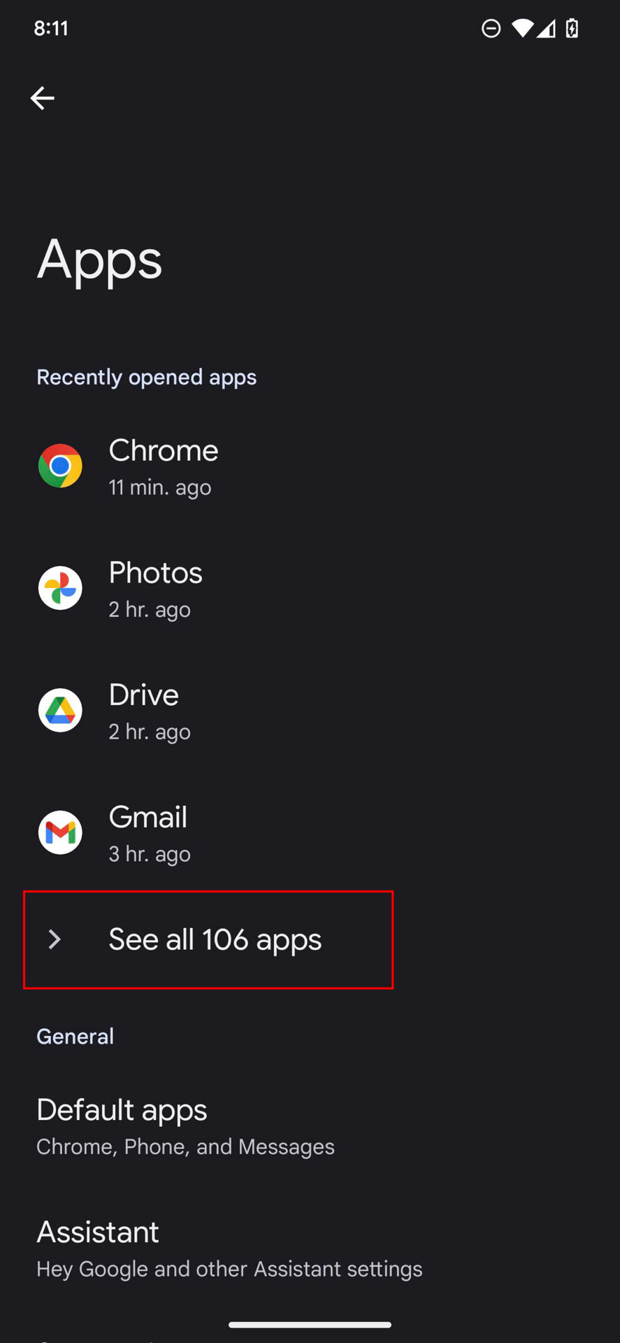 How to access Apps page on Android 13 2