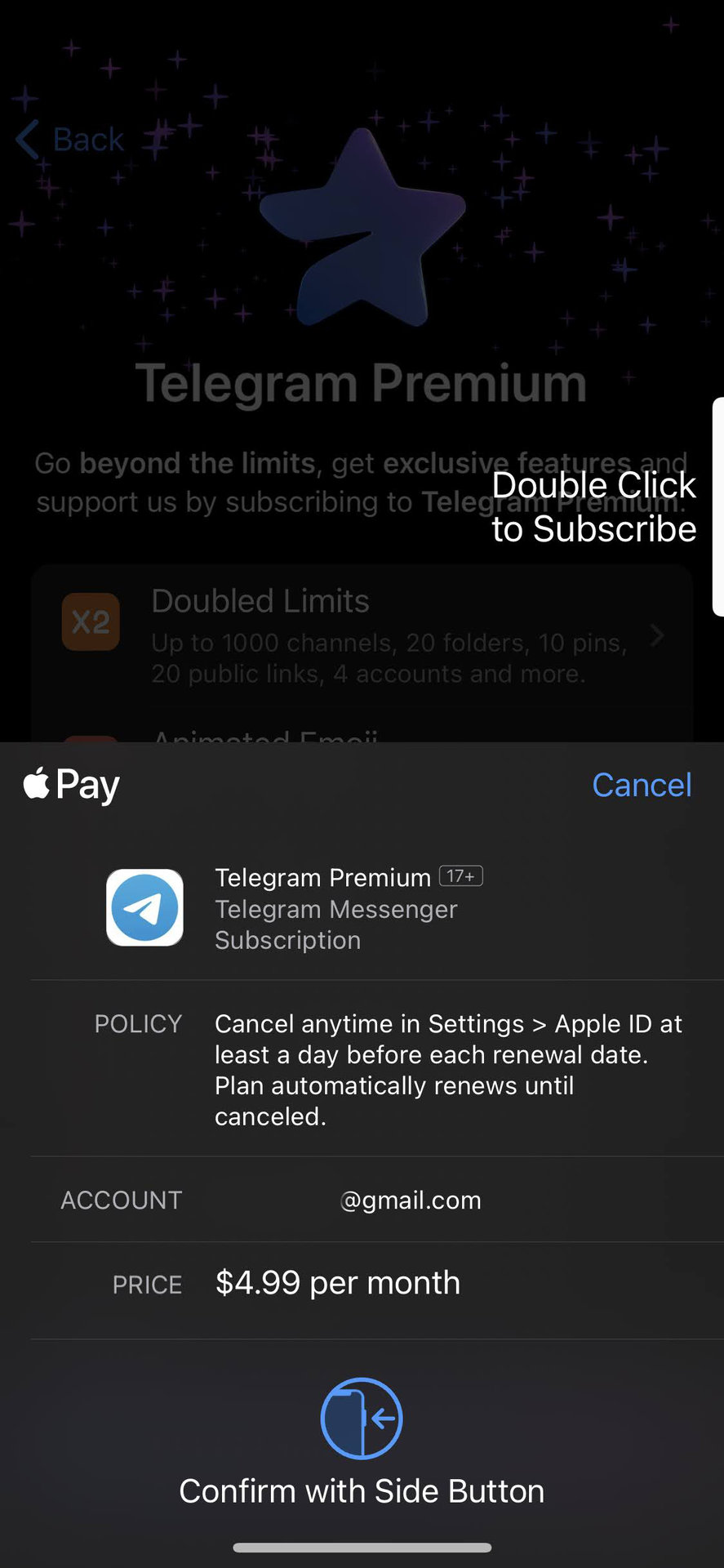 How to buy Telegram Premium on iOS 3