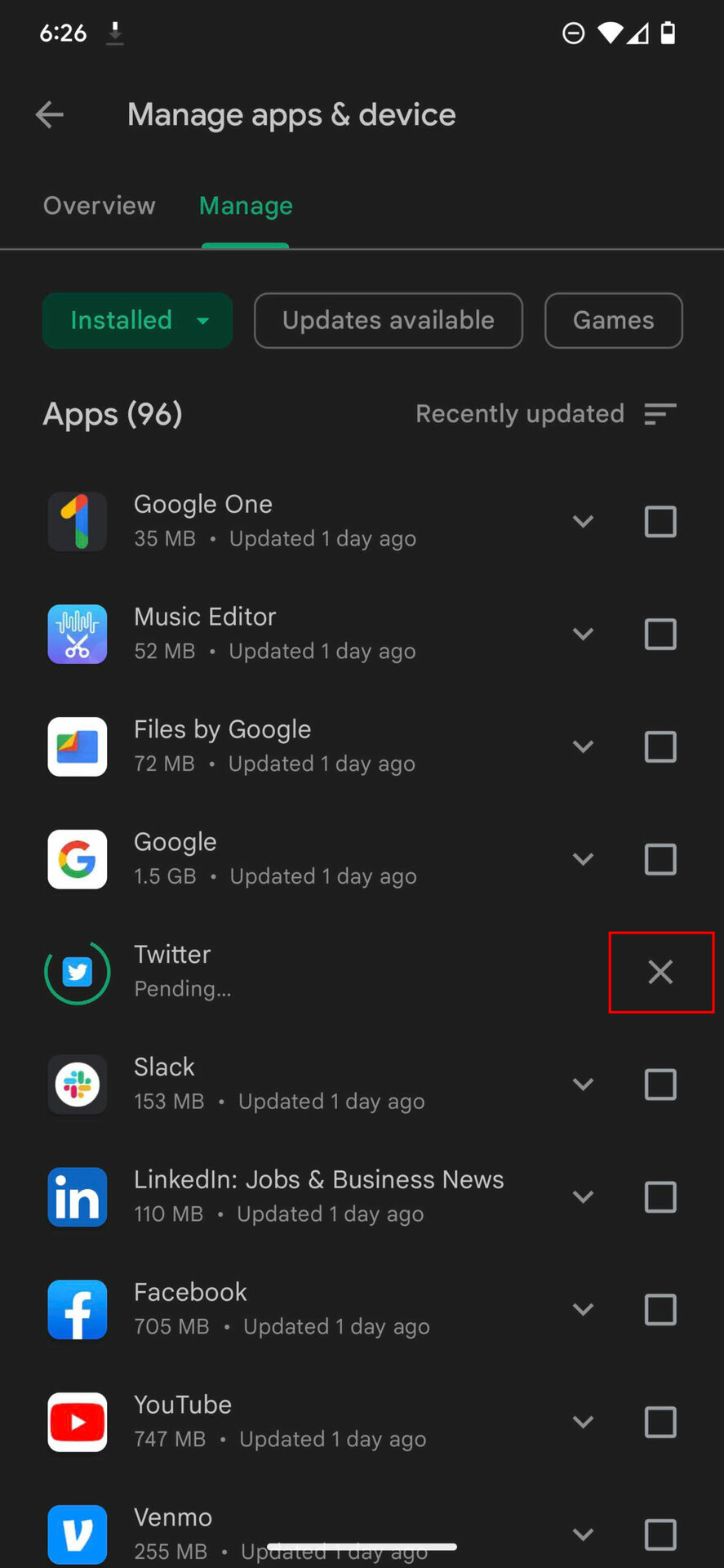 How to cancel an update or install on the Google Play Store 4