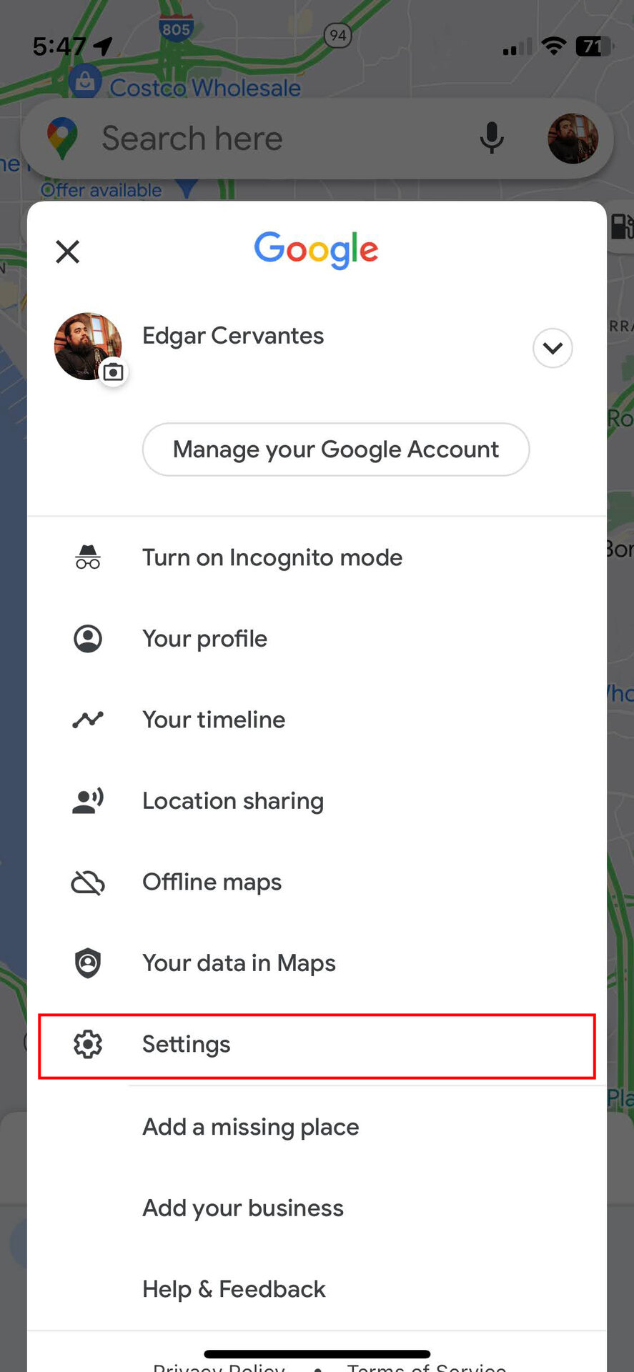 How to change your home address in Google Maps for iPhone 2