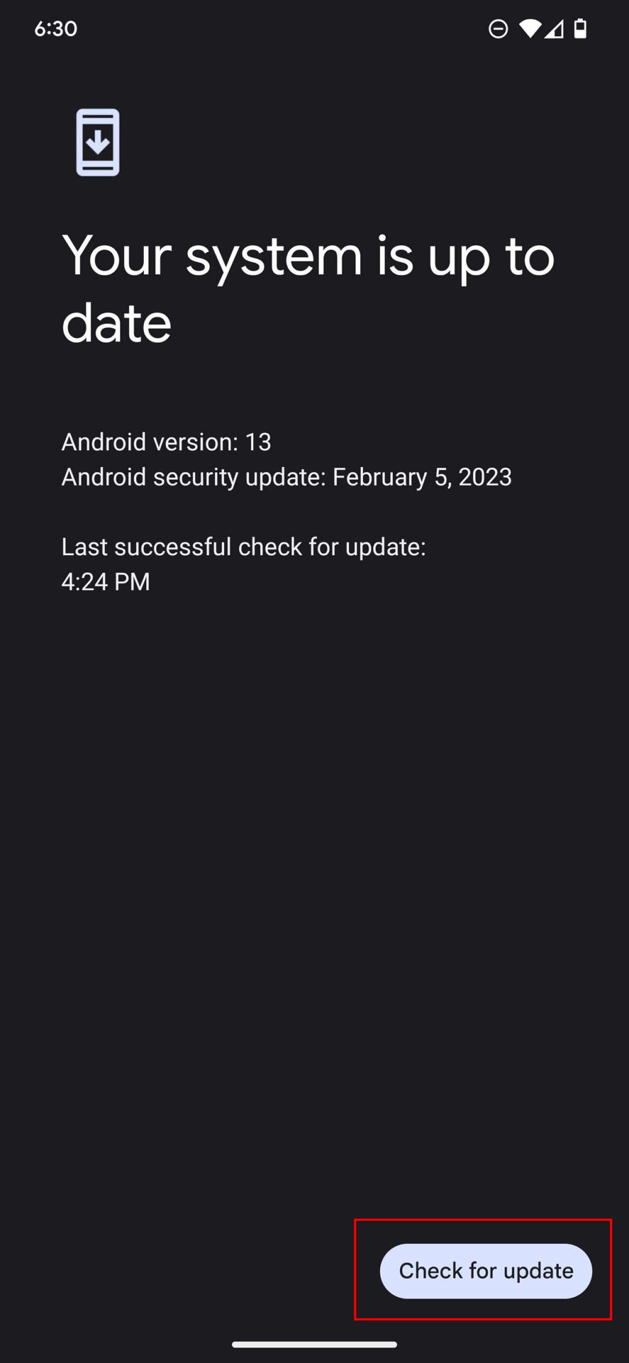 How to check for updates on Android 13 3