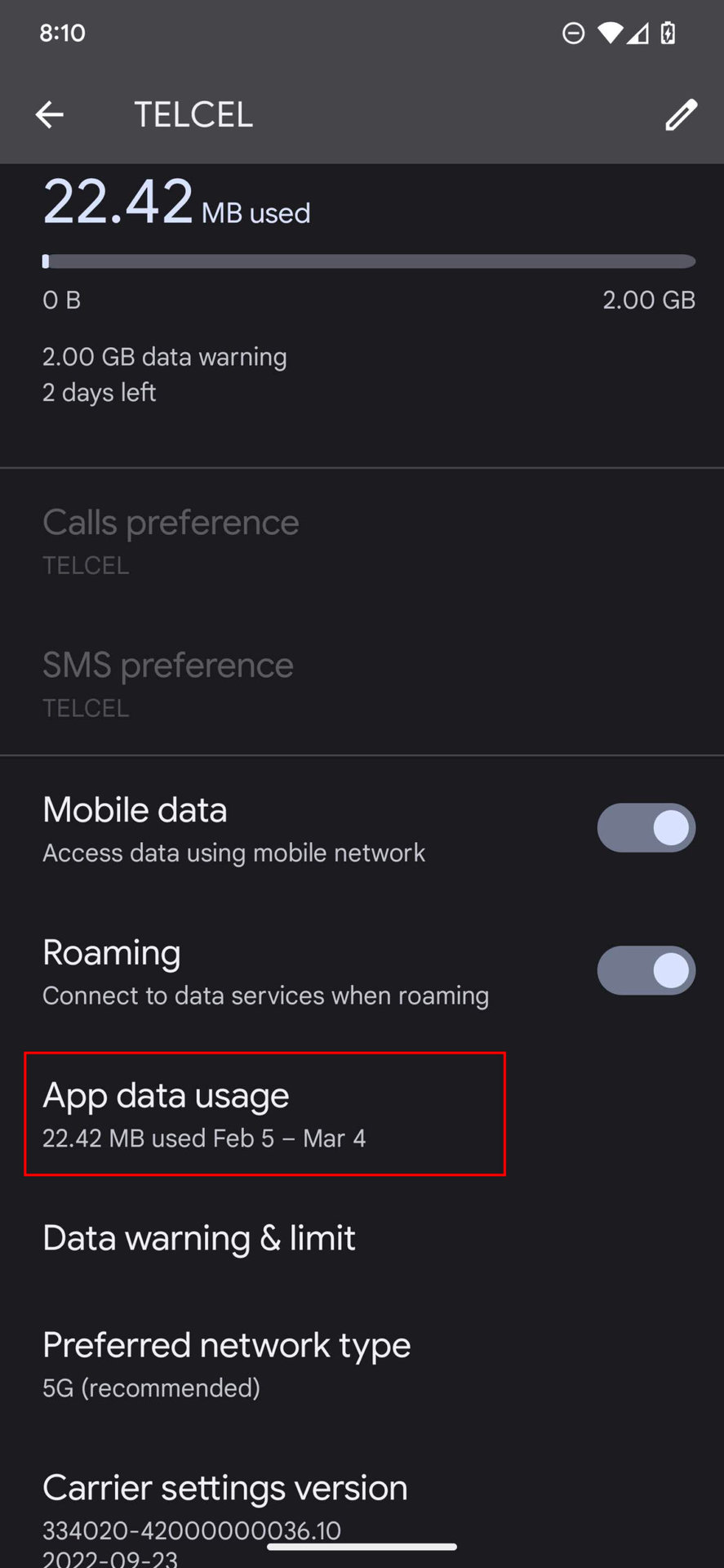 How to check mobile data usage 3