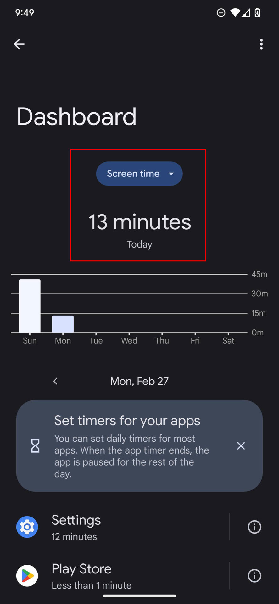 How to check screen time on Android 13 3