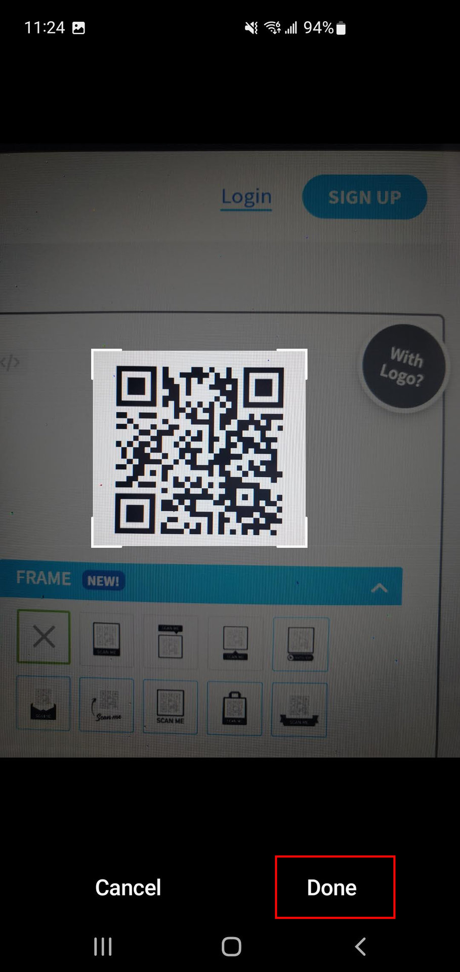 How to scan a QR code locally stored on your Samsung phone using the quick toggles 4
