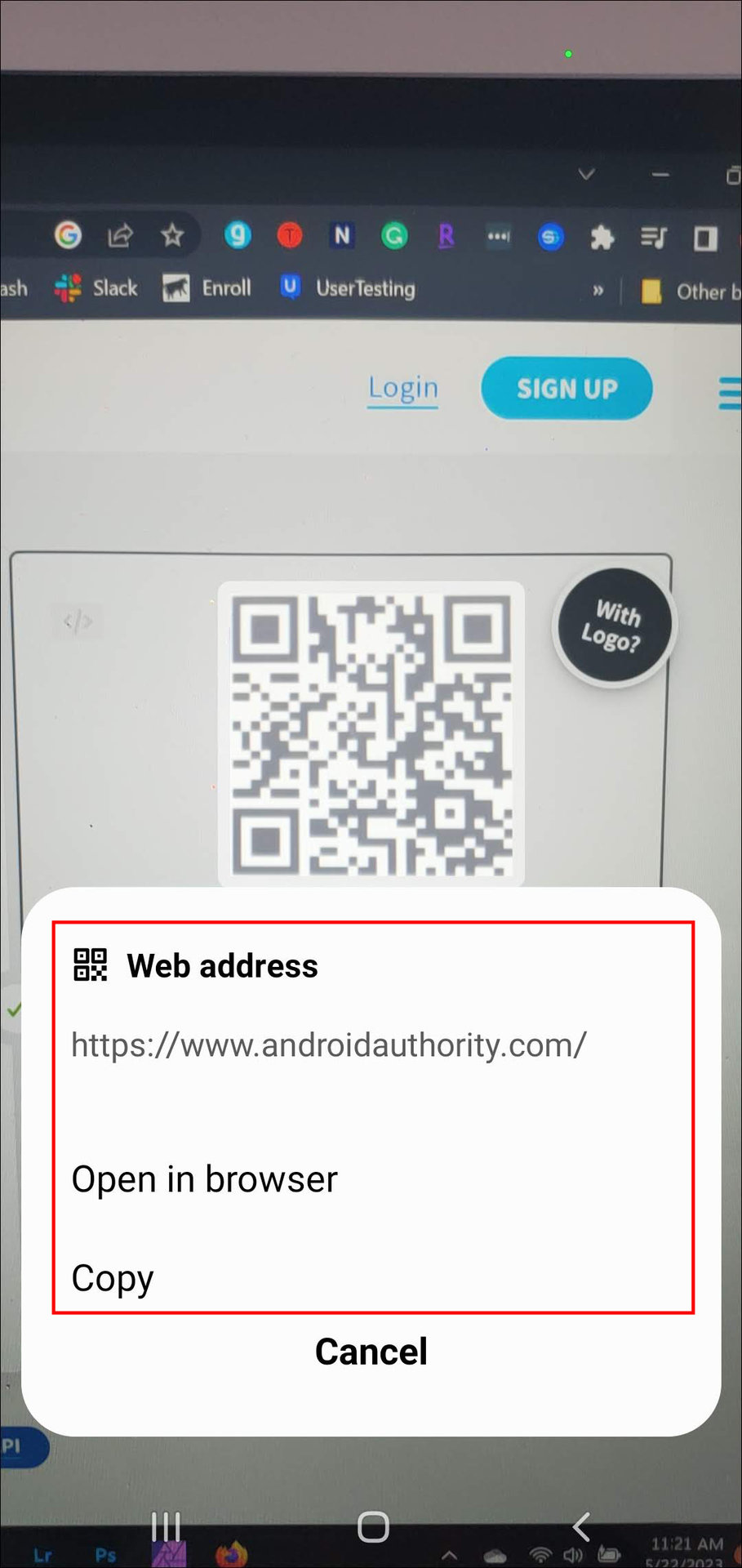 How to scan a QR code with a Samsung Galaxy phone using the quick toggles 3