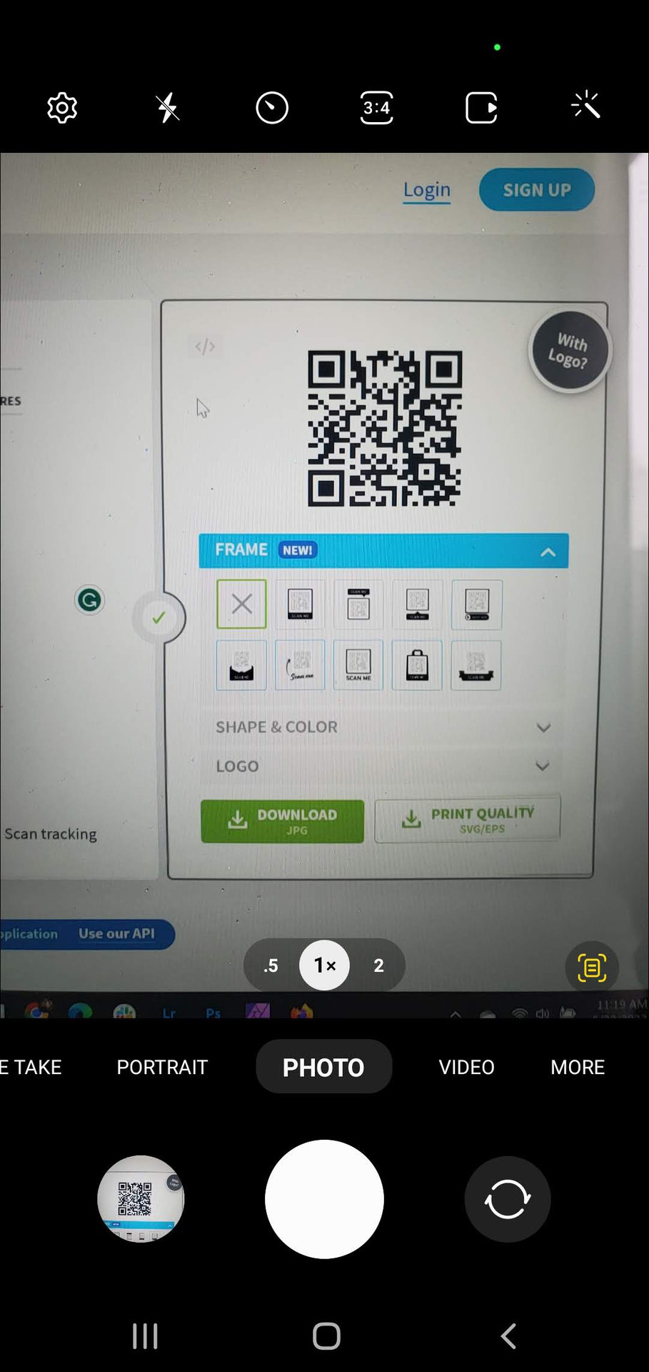 How to scan a QR code with a Samsung Galaxy phone using the stock camera app 1