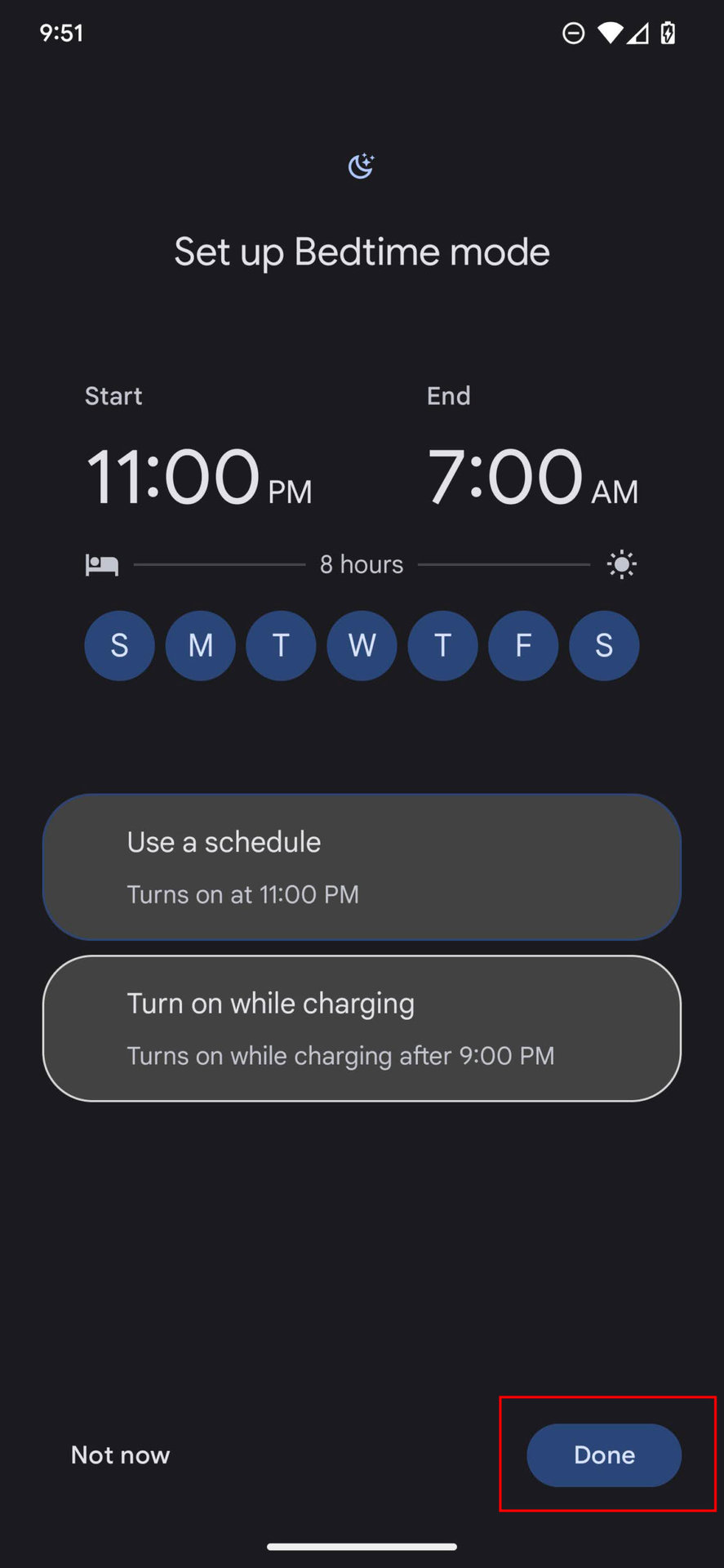 How to set bedtime mode on Android 13 3