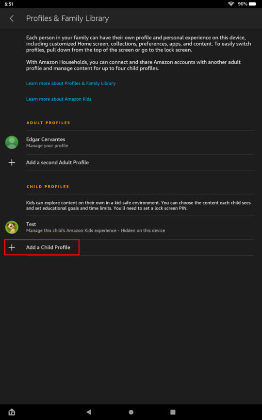 How to add and switch profiles on an Amazon Fire tablet