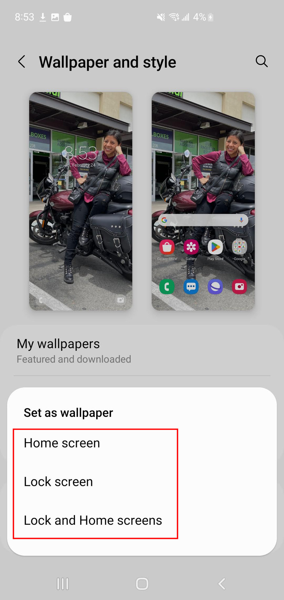 How to set wallpaper on Samsung Galaxy S10 Plus 3