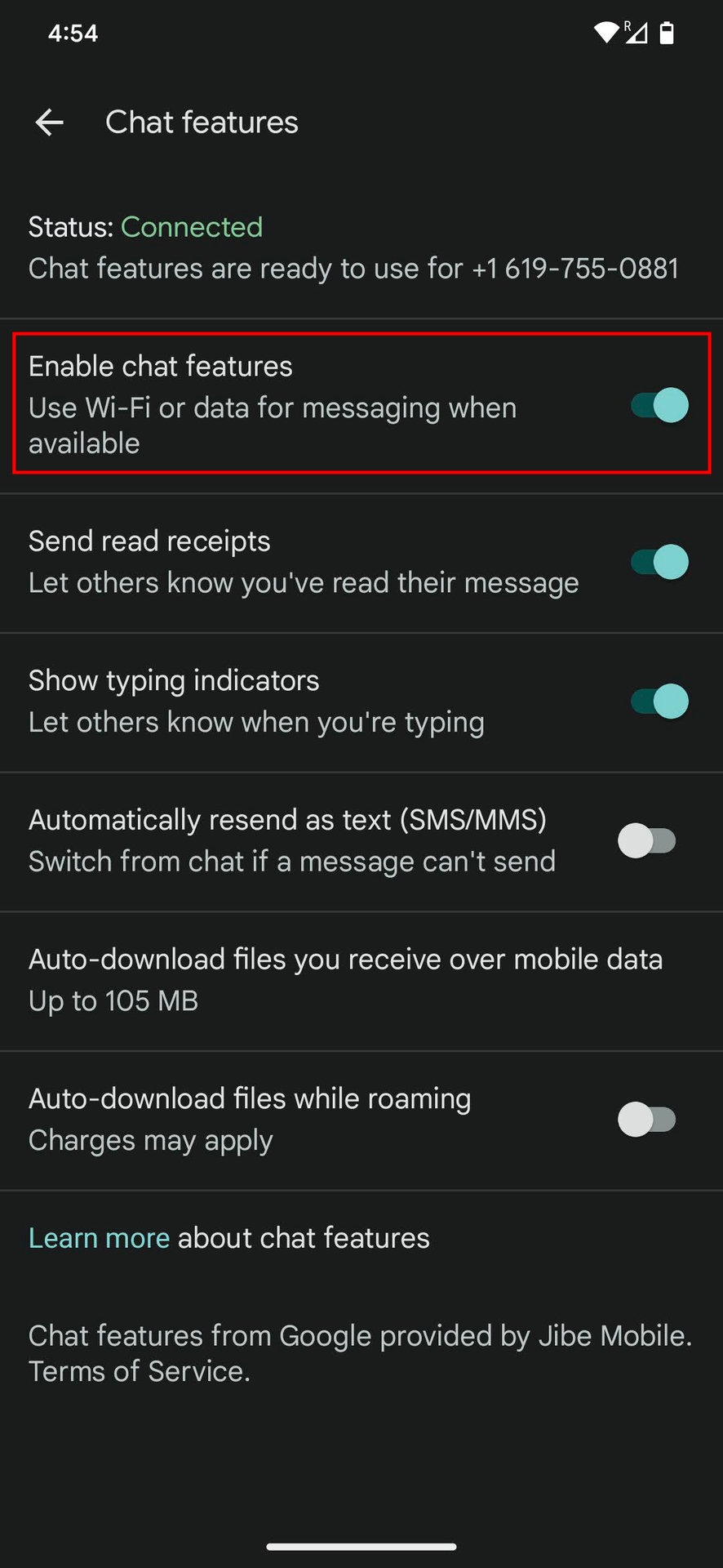 How to turn on Chat features and Read Receipts for Google Messages on Android 4