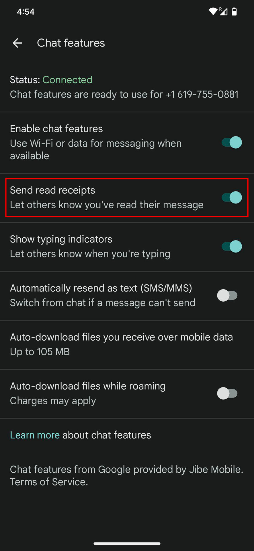 How to turn on Chat features and Read Receipts for Google Messages on Android 5