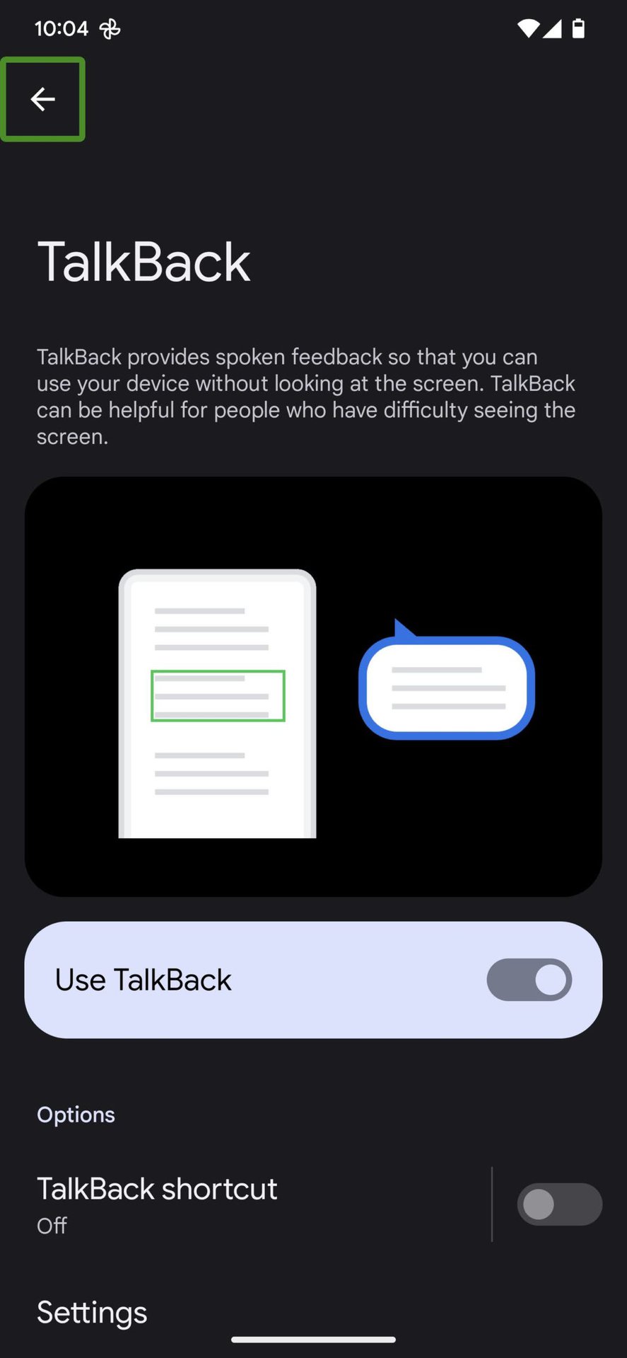 How to turn on TalkBack 3