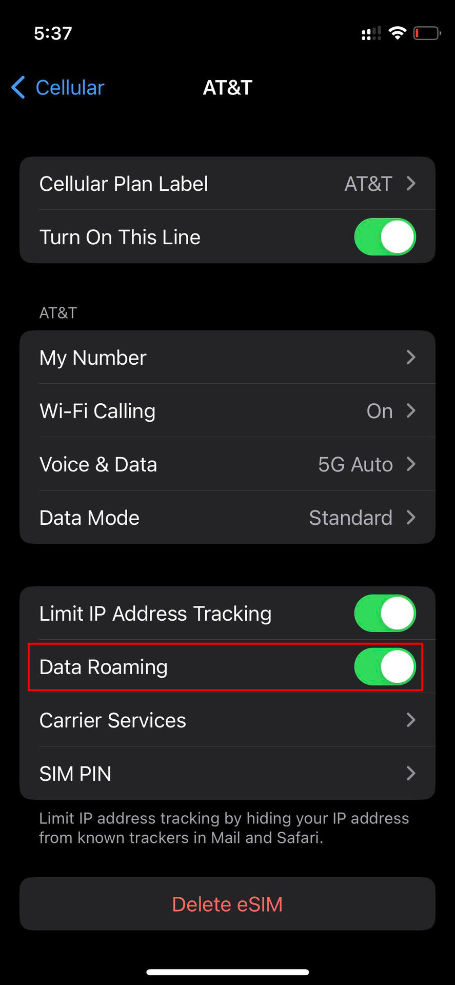 How to turn on mobile data and roaming on iPhone 4