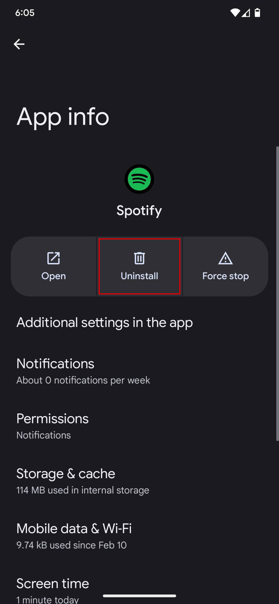 How to uninstall Spotify on Android 3