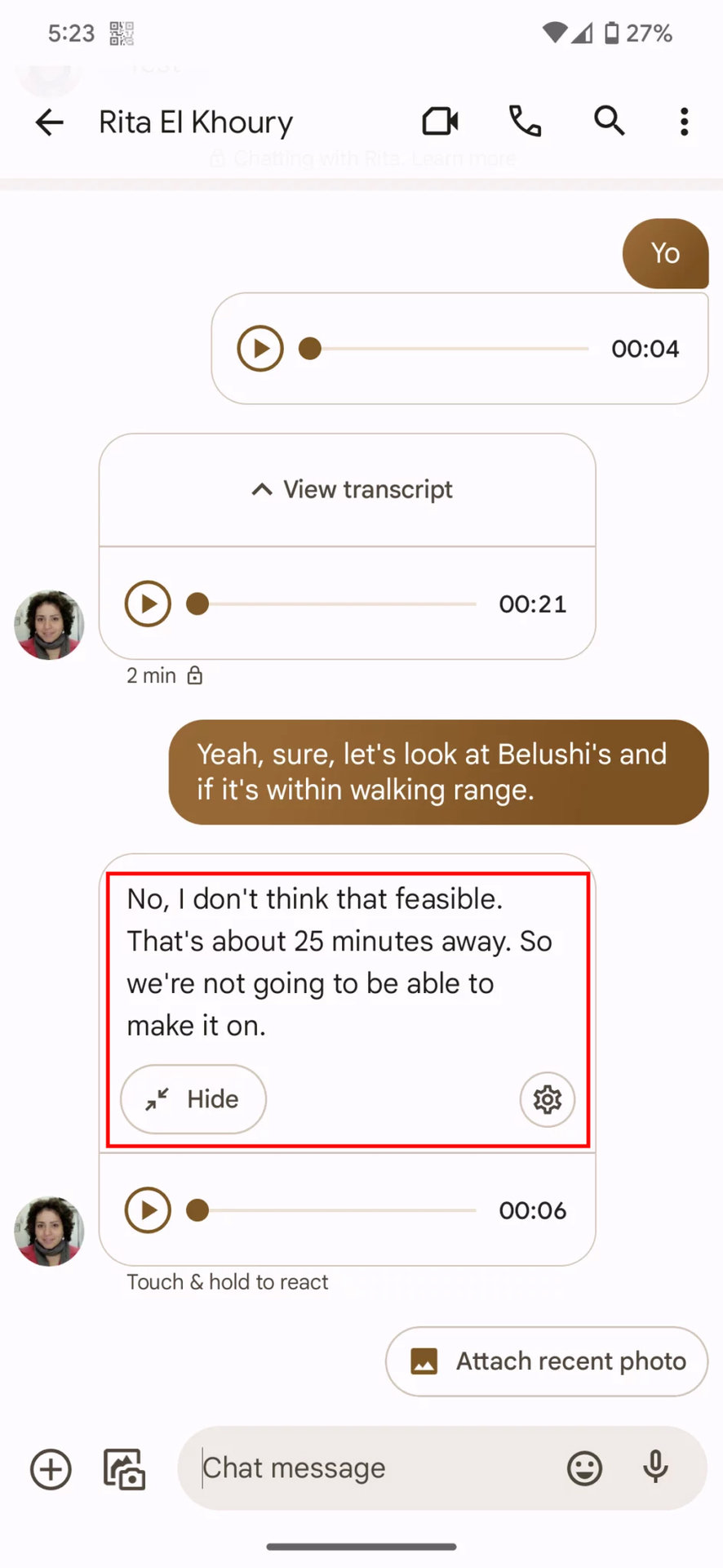 How to use Voice Message Transcription on Pixel 7 3