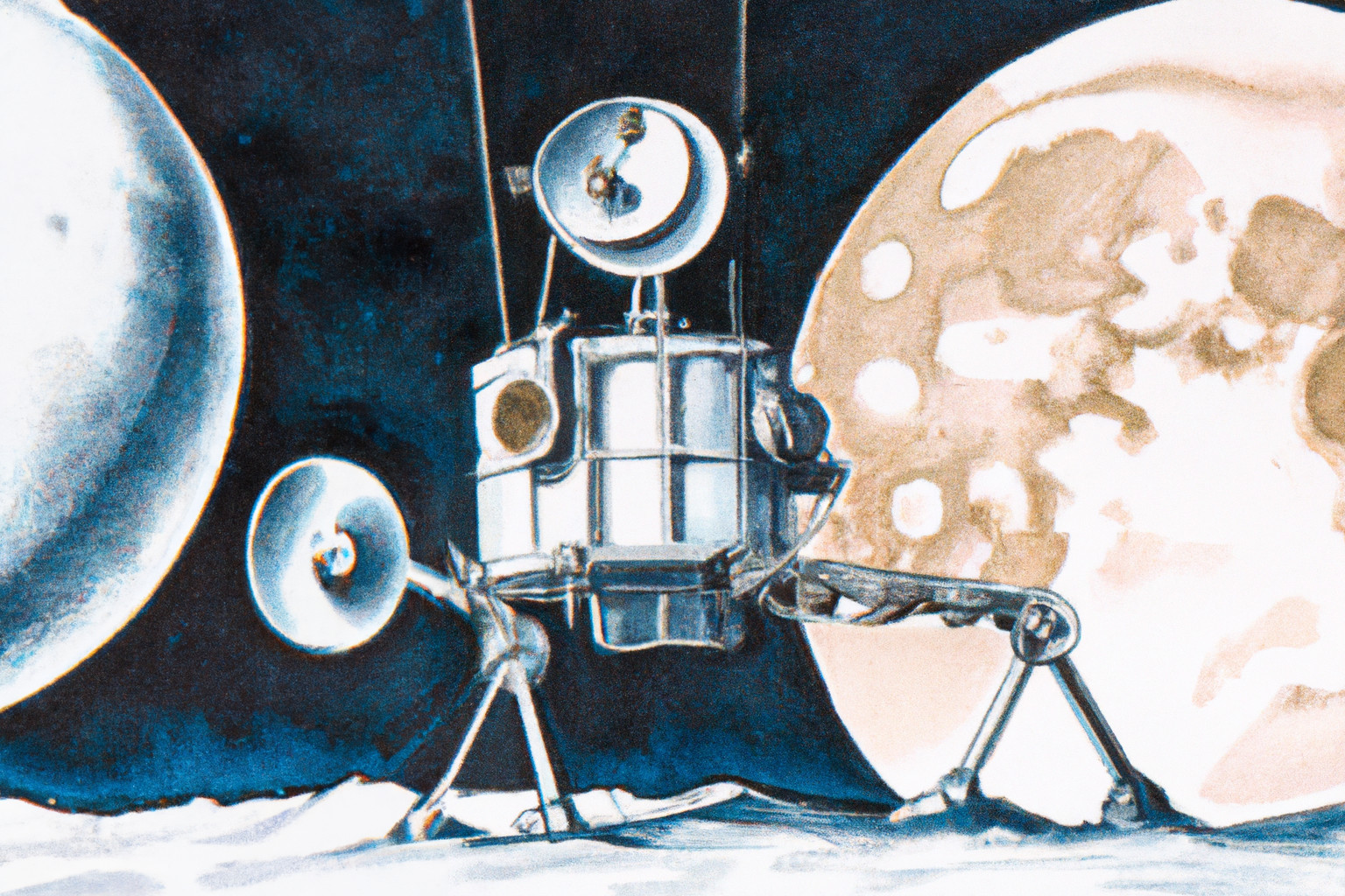 dall e alternative ImgCreator.ai watercolor of Artemis moon mission orbiting the Moon