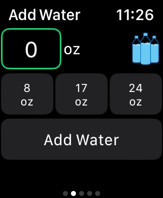 MyFitnessPal Apple Watch Add Water