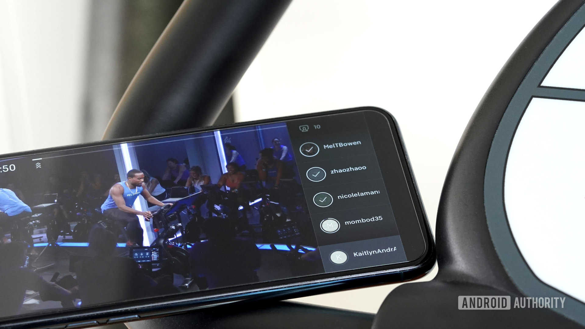 A user streams a Peloton workout on their iPhone.