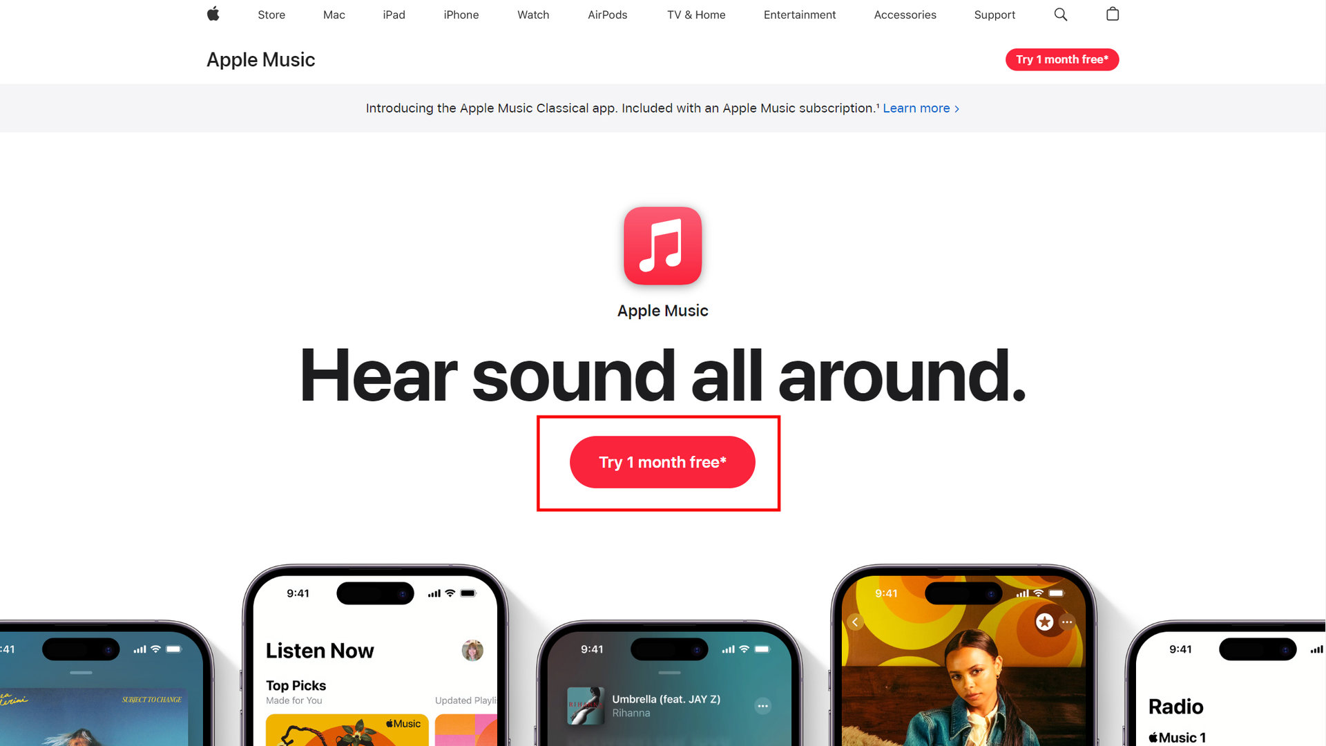 Sign up for an Apple Music free trial 1