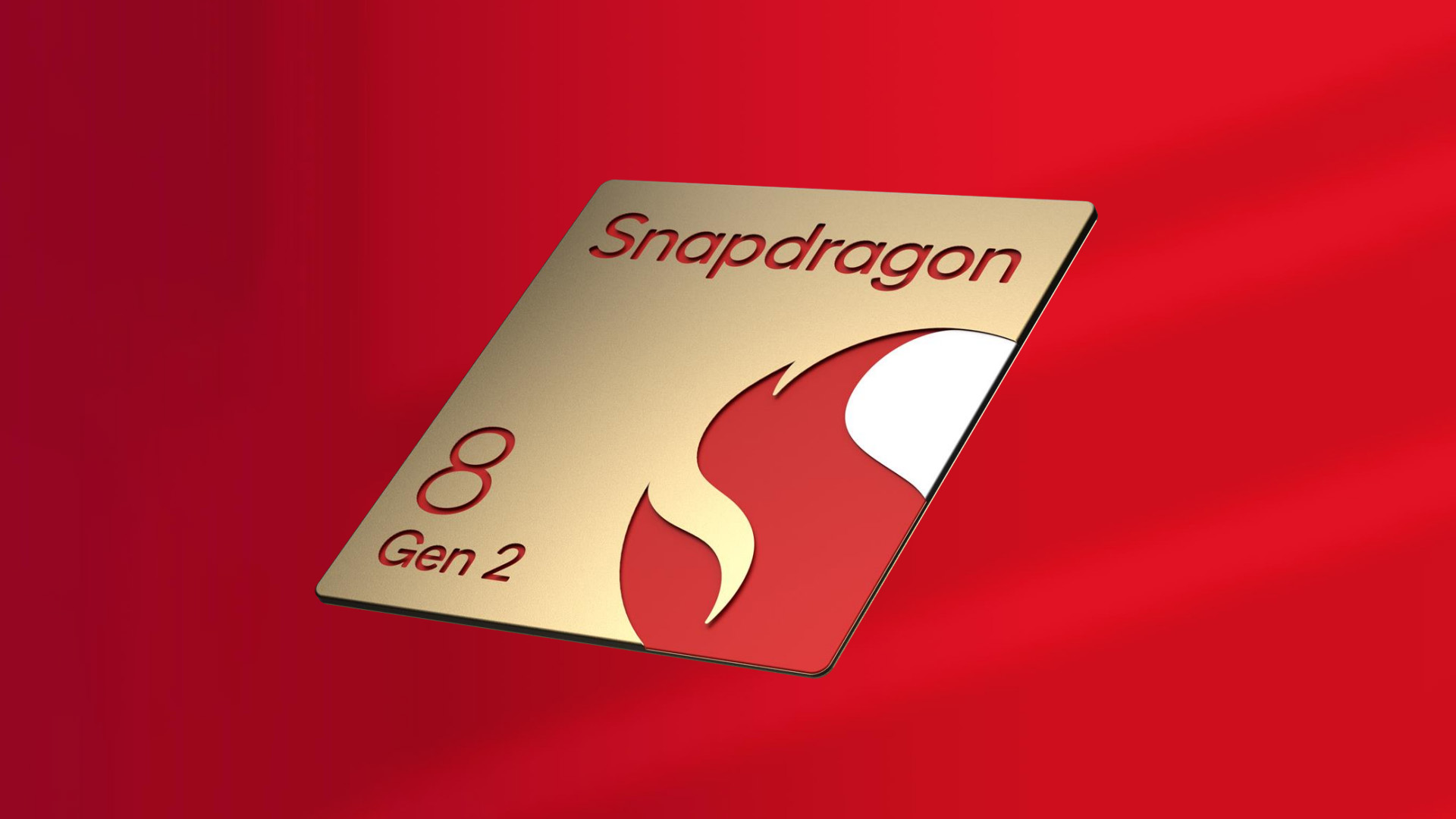 Snapdragon 8 Gen 2 çip kırmızı zemin