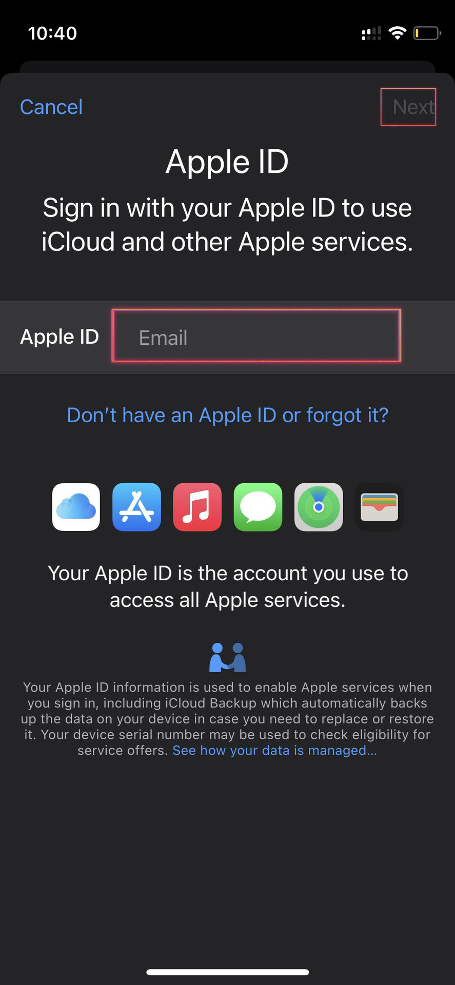 Switch to a new Apple ID on iPhone 7