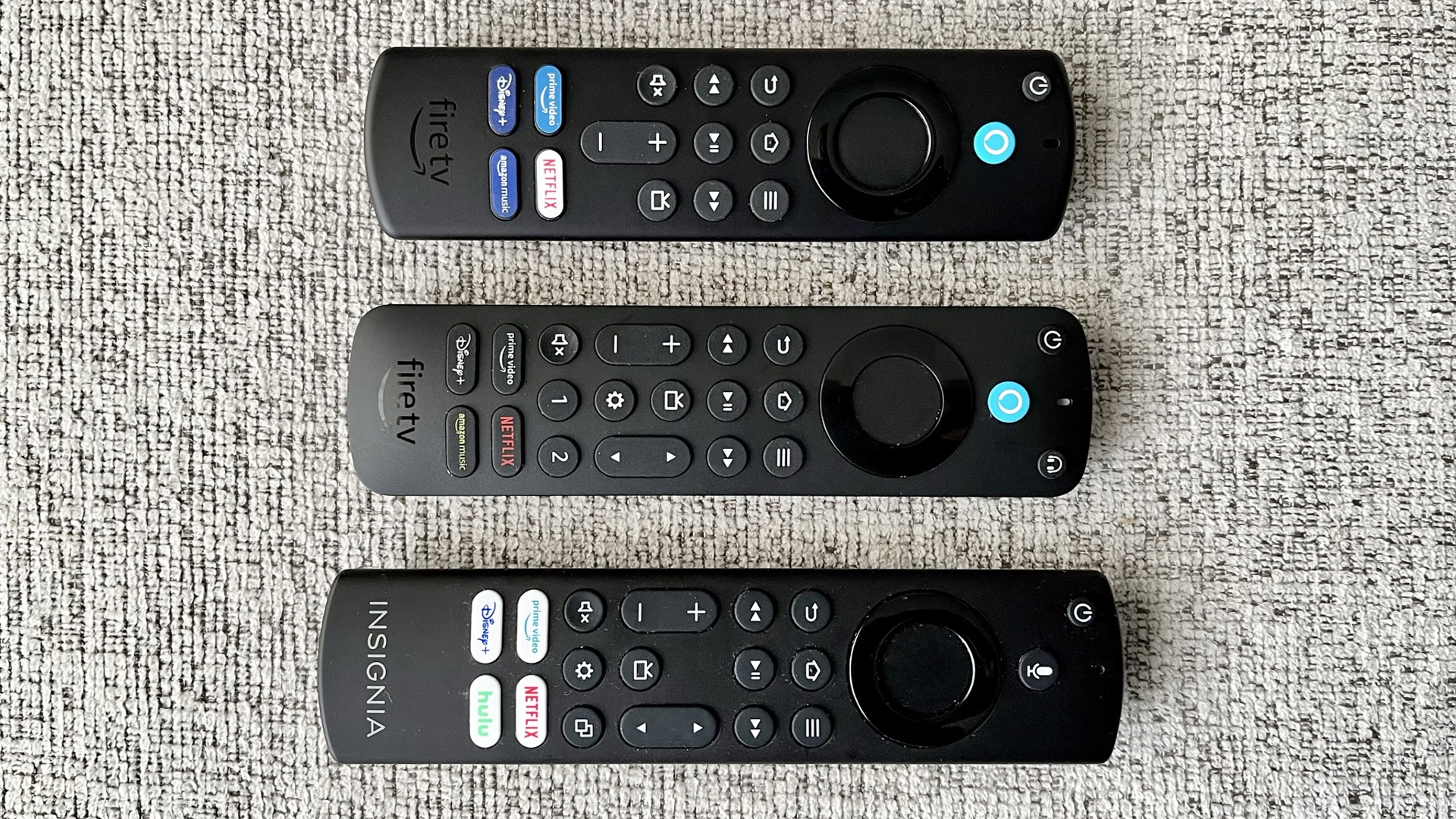 Comparison of three Alexa Fire TV remotes