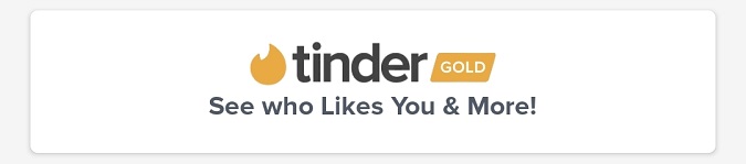 Logotipo de Tinder Gold en la aplicación