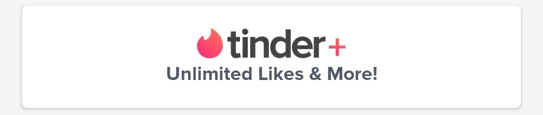 Logotipo de Tinder Plus en la aplicación