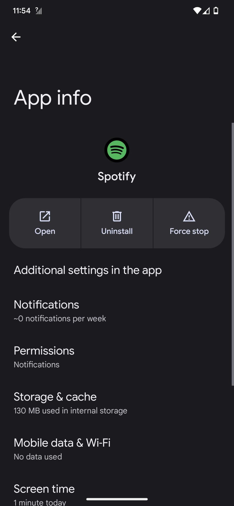 Uninstall Spotify on Pixel 7 Pro 3