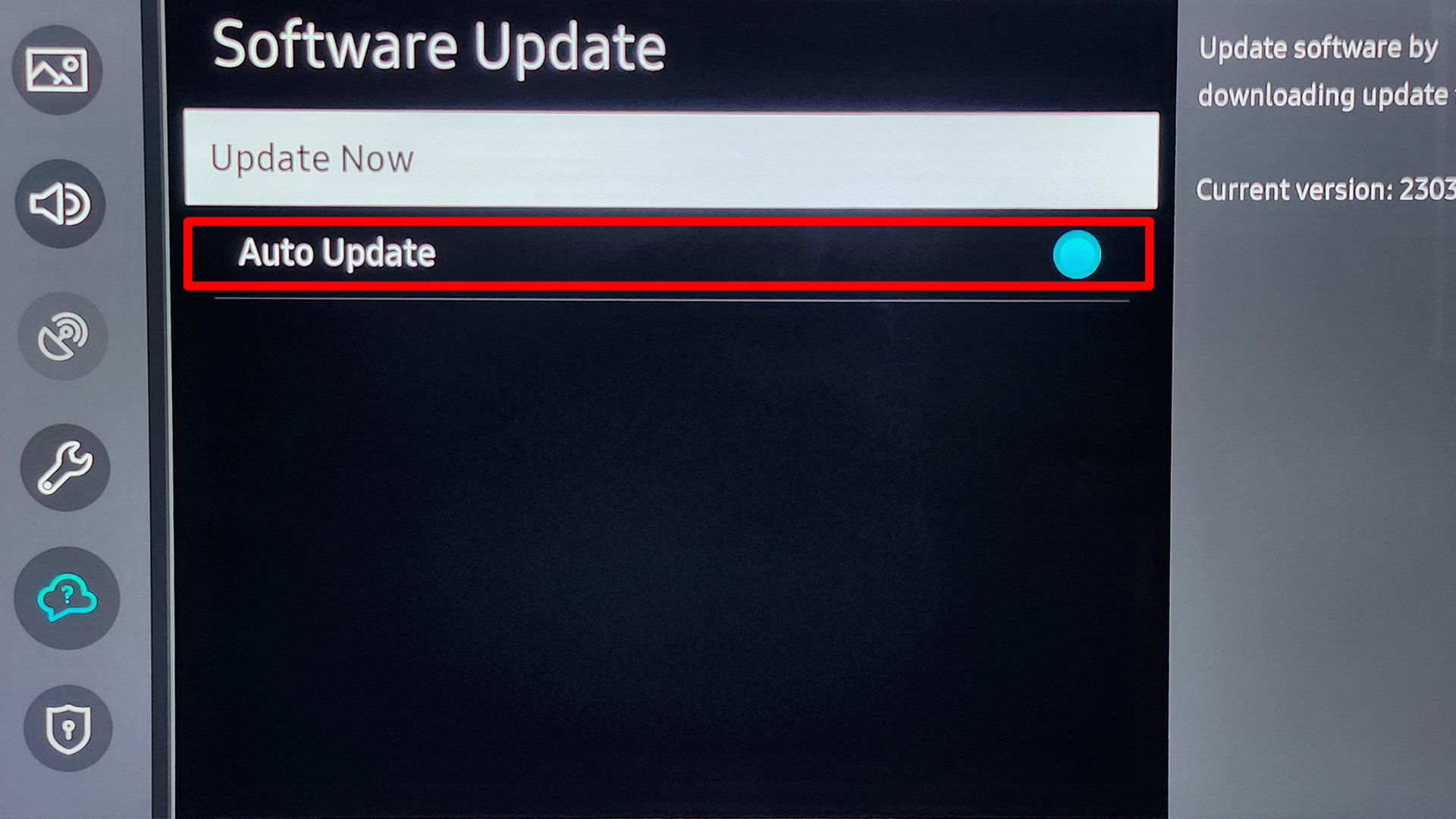 Update Samsung Smart TV Auto Update Button