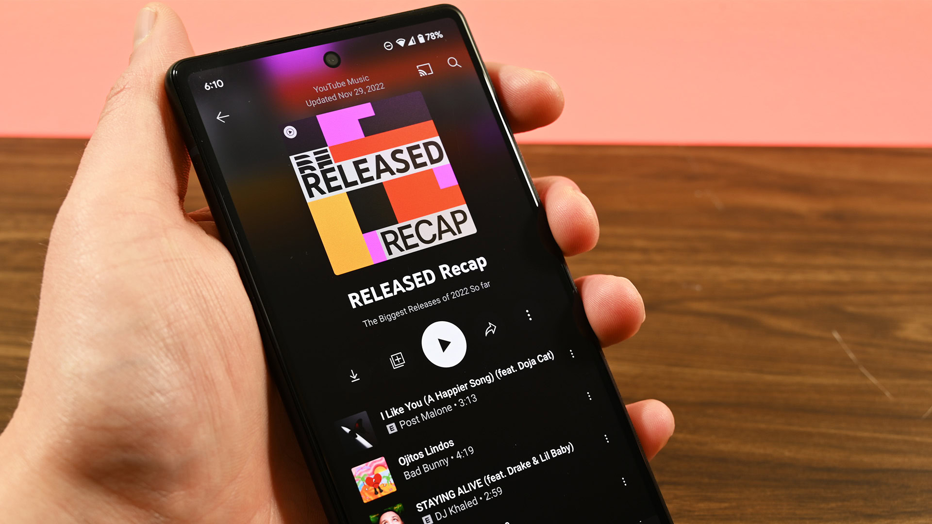 YouTube Music Recap UI