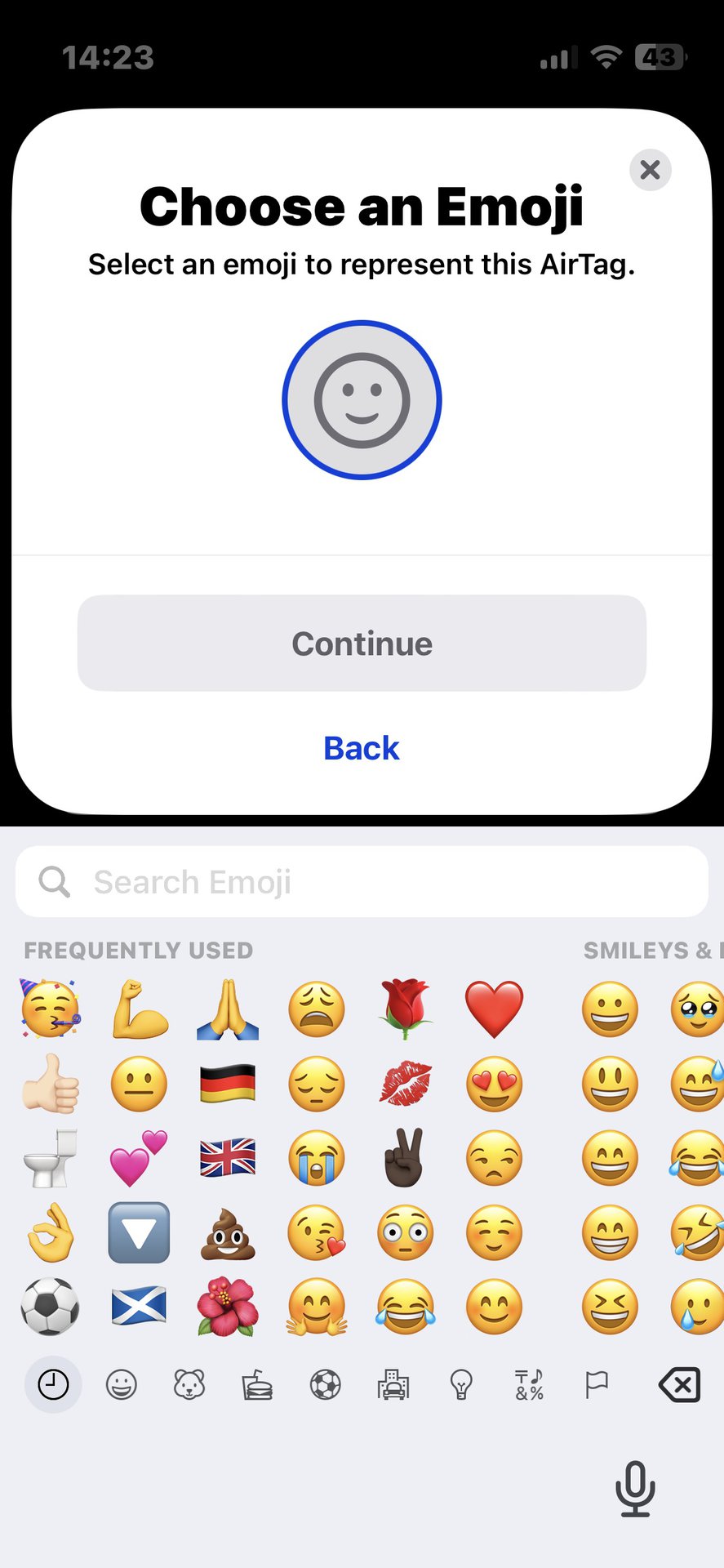 airtag iphone add emoji