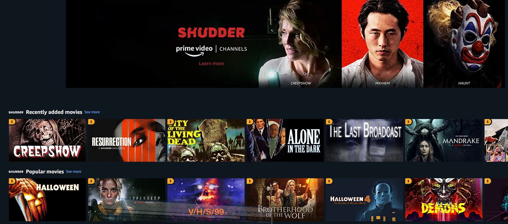 amazon prime shudder