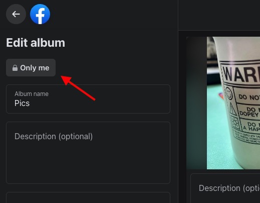 facebook album privacy setting