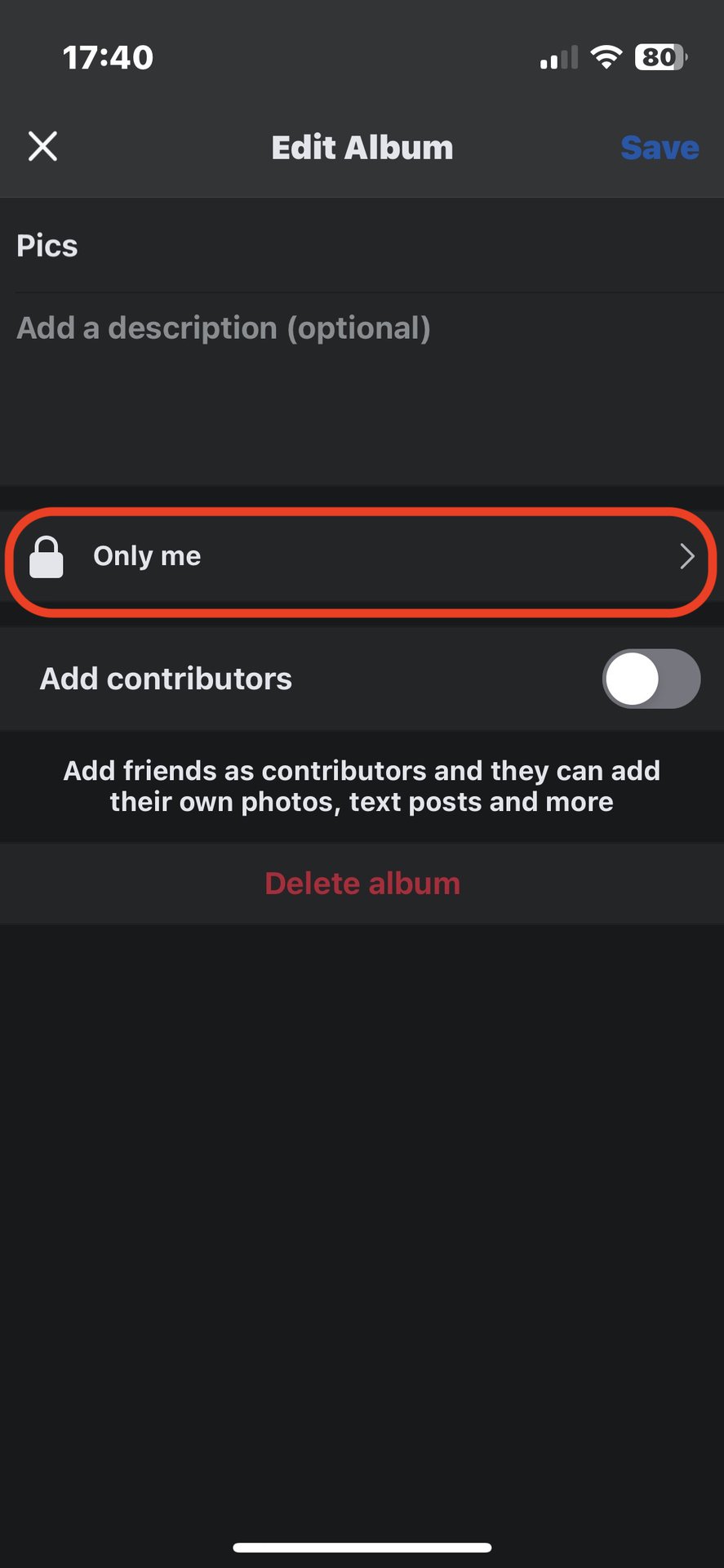 facebook app edit privacy option 1