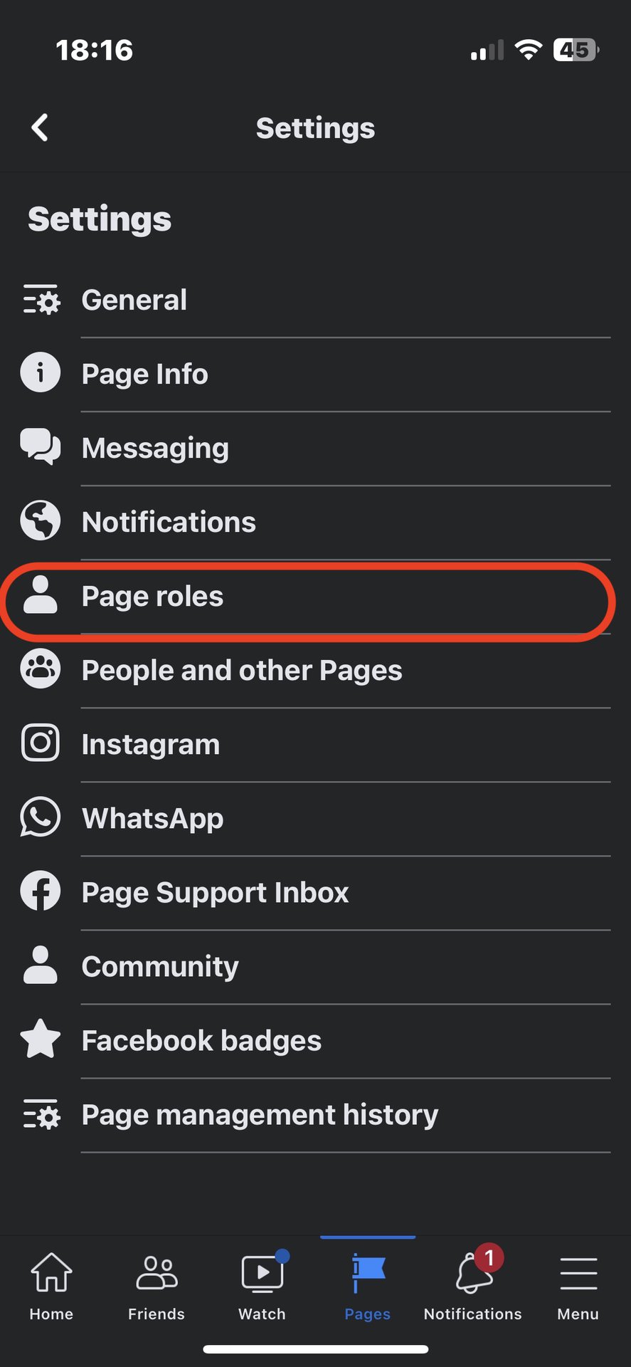 facebook pages app page roles