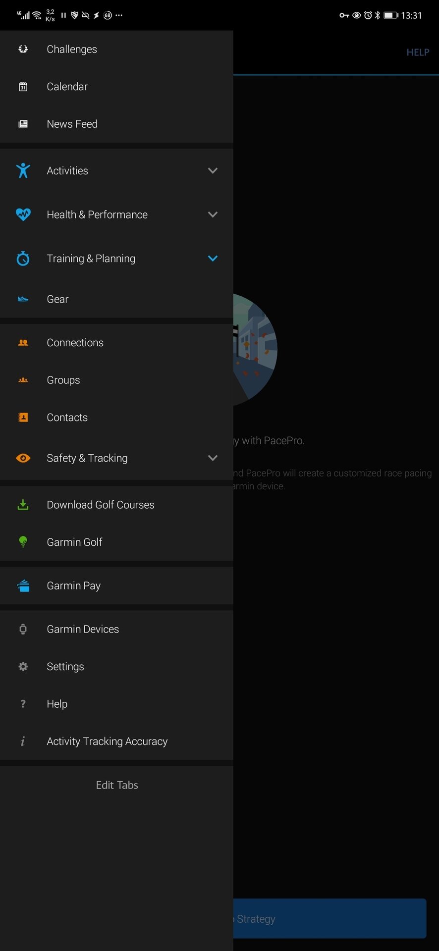garmin connect settings menu 1