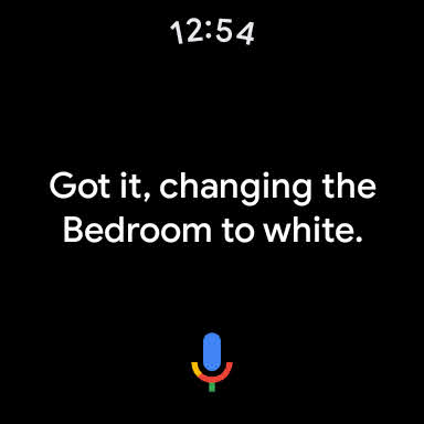 Screenshot of Google Assistant on Wear OS showing light color answer