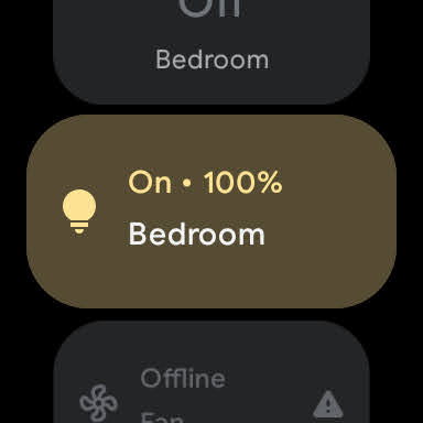 Google Home app on Wear OS screenshot of light controls