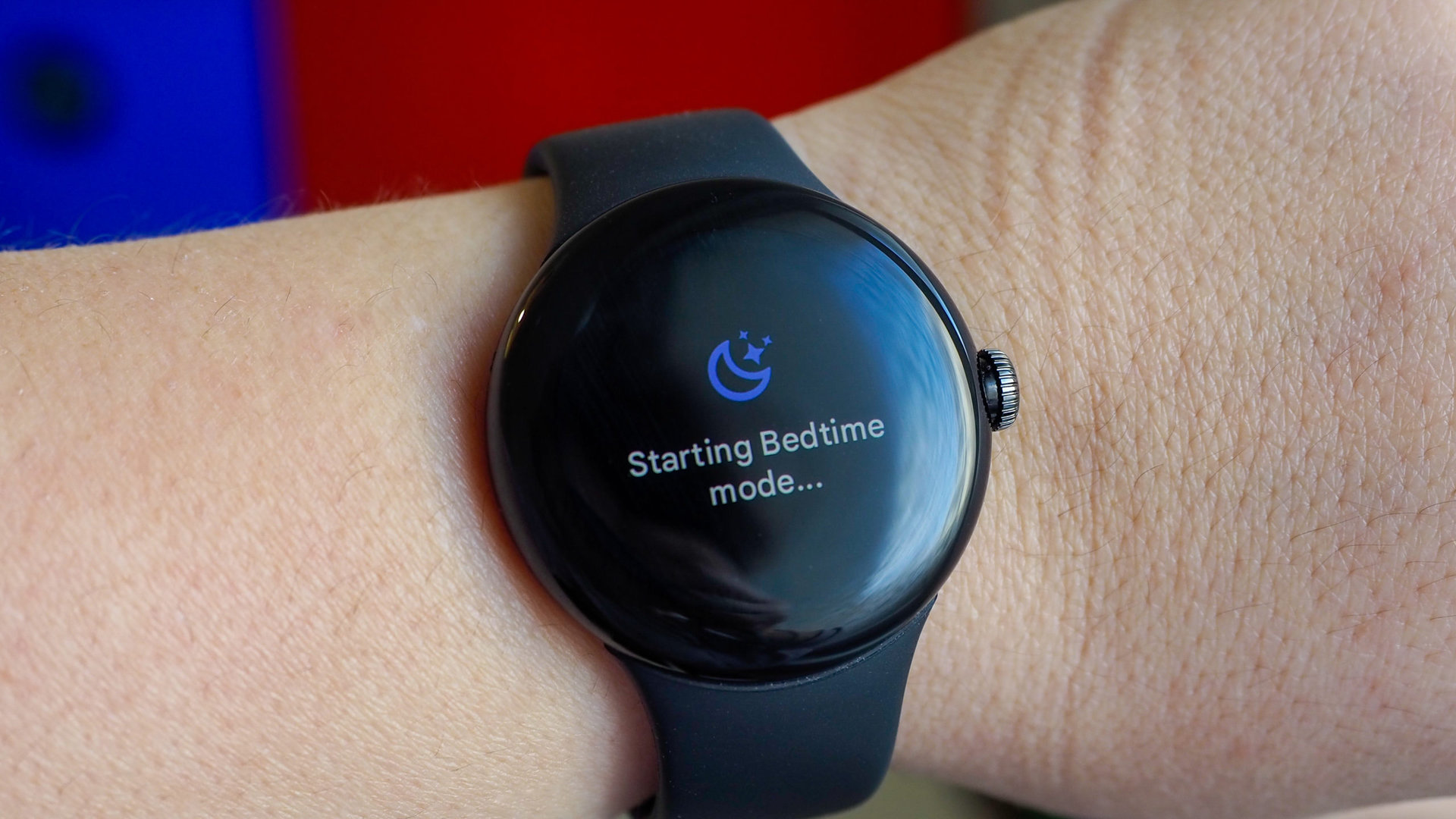 Google Pixel Watch showing bedtime mode