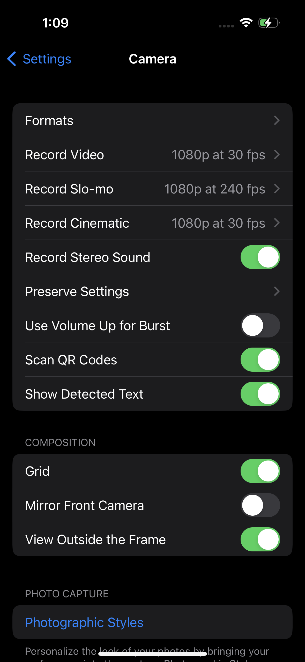 iPhone 14 action mode settings 2