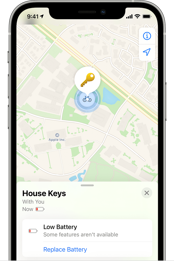 ios15 6 iphone 12 pro find my items airtag low battery cropped