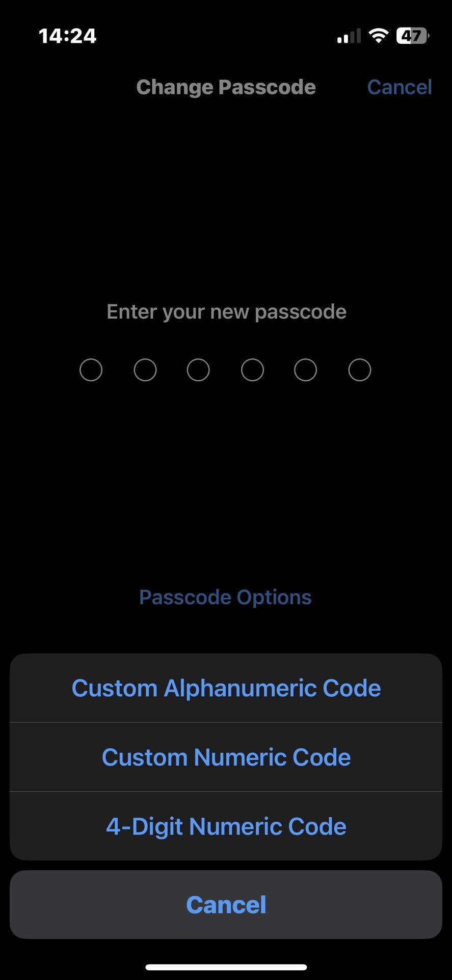 iphone change passcode style