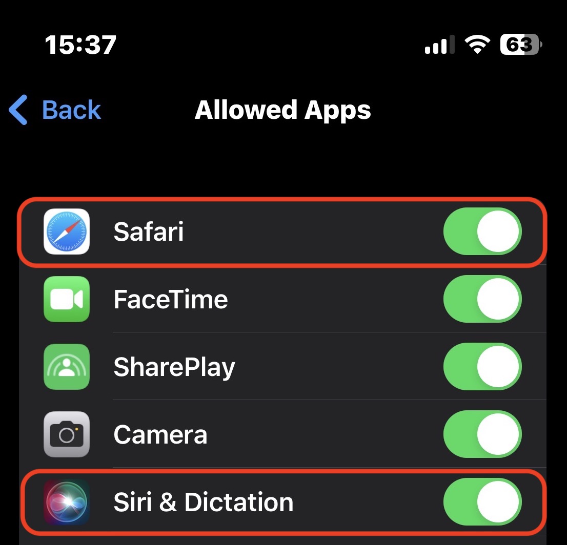 iphone cpr allowed apps parental controls